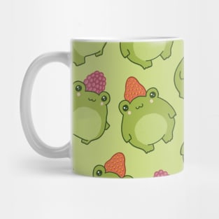 Strawberry Raspberry Frog Hats, Kawaii Cottagecore Aesthetic Toad Friends Mug